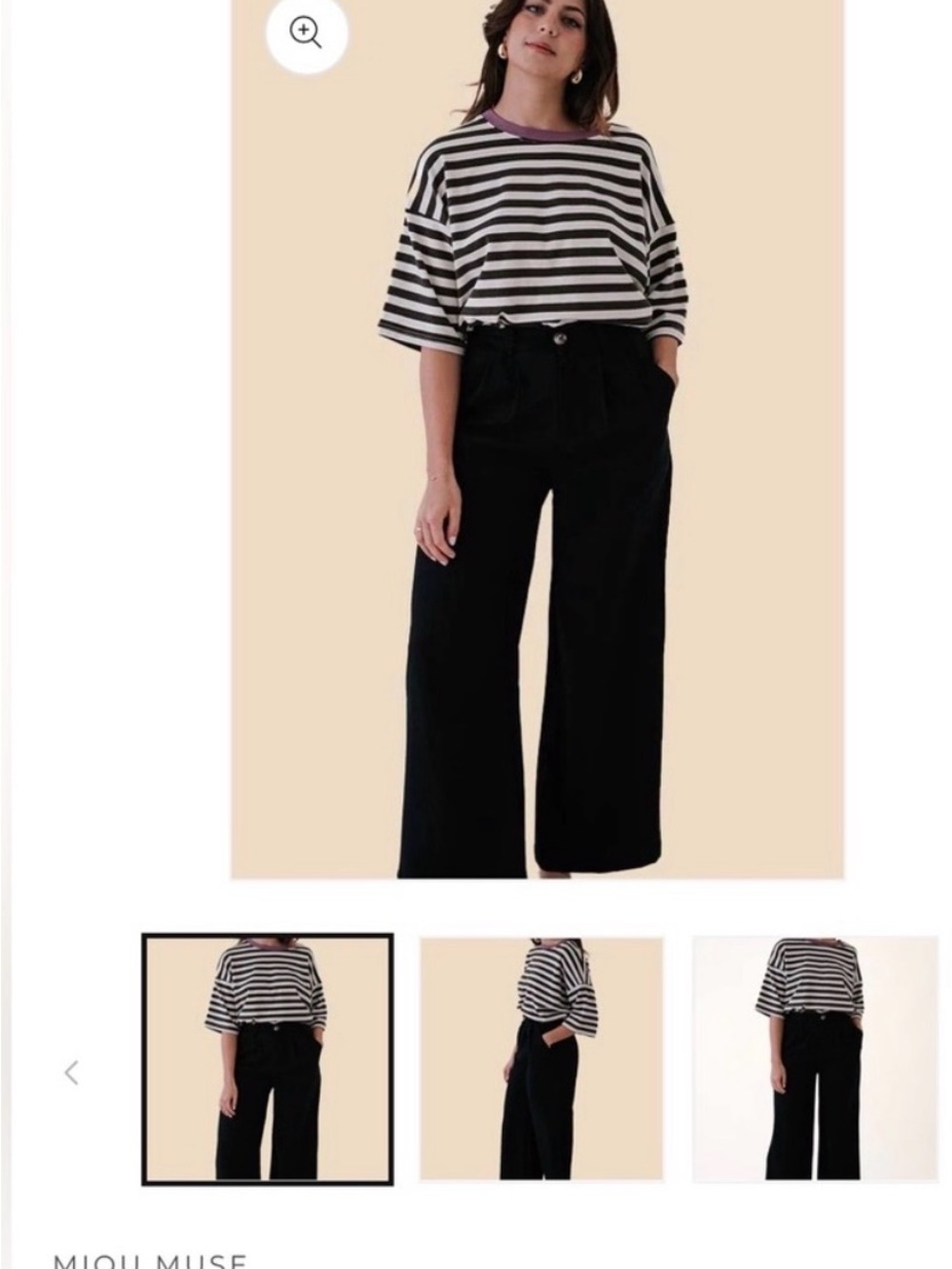 Wide Leg High-Rise Black Trousers - Women's